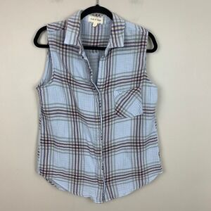 Cloth & Stone 100% Cotton Sleeveless Button Up Blouse Size Large